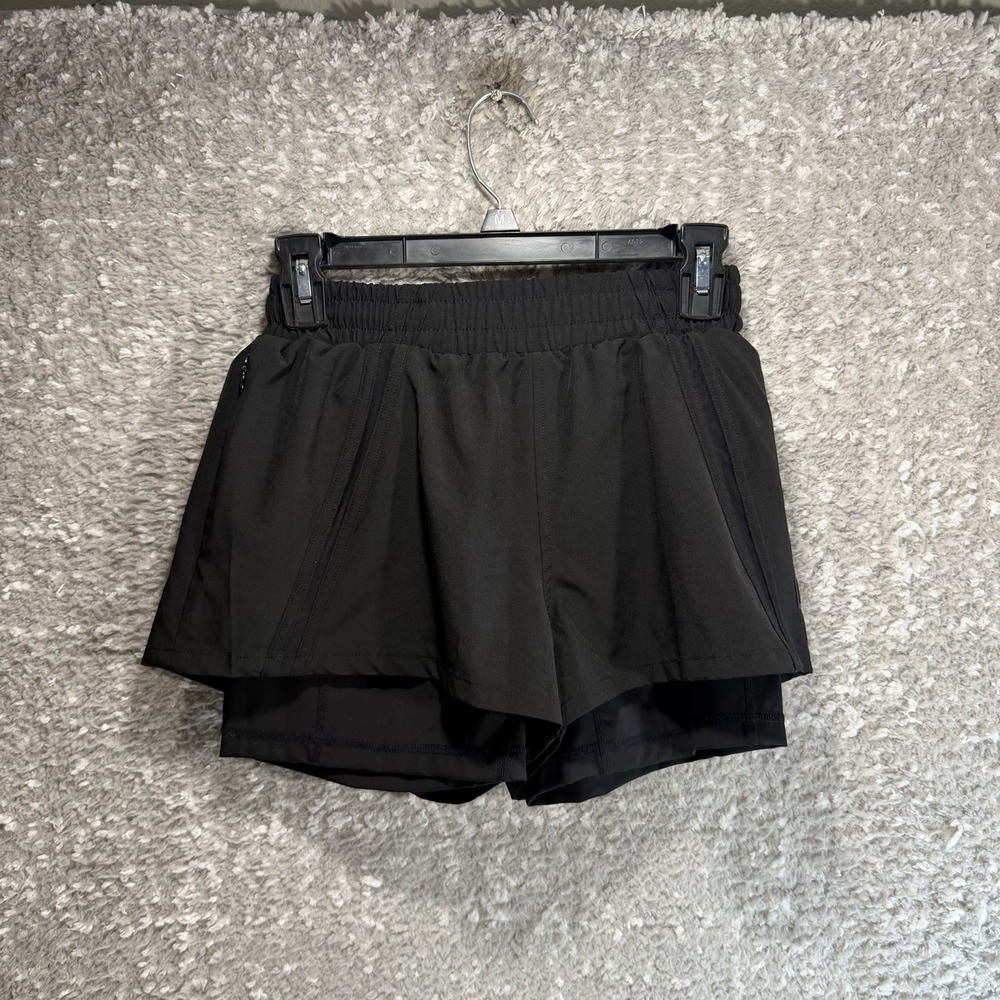Buff Bunny Shorts With Built In Shorts S Black Training Sports Zip Pocket